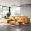 brown sofa in a room