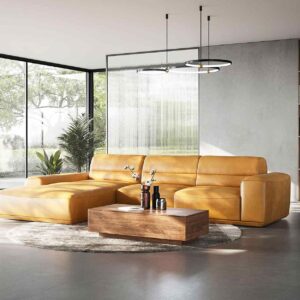 brown sofa in a room