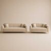 Luxury Cream Velvet Sofa Set