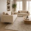 Luxury Cream Velvet Sofa Set