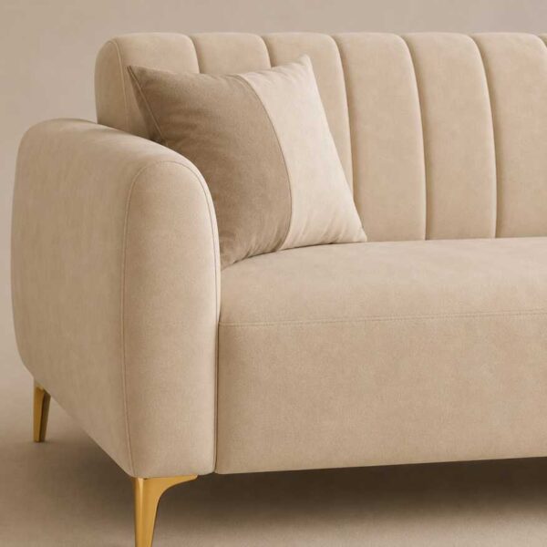 Luxury Cream Velvet Sofa Set