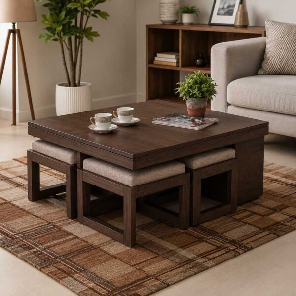 Coffee Table with Hidden Stools