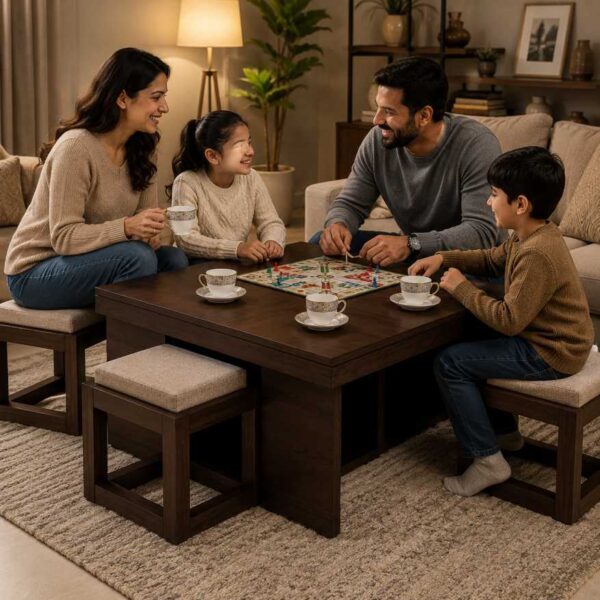 Coffee Table with Hidden Stools